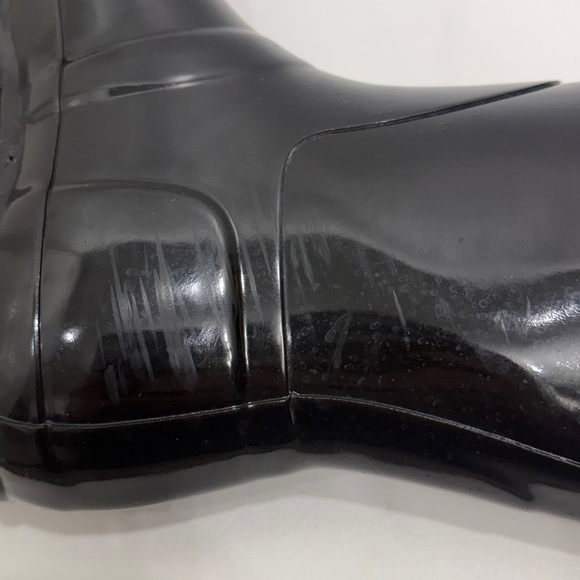 Hunter Boots Original Back Adjust Gloss tall black size Men’s 7 women’s 8. 

.